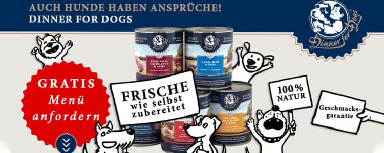 Dinner for Dogs Hundefutter Produktsortiment