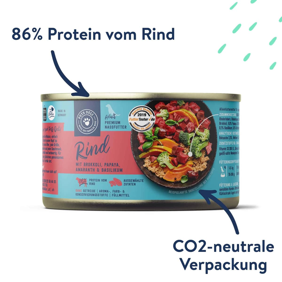 Soft Rind mit Brokkoli & Granatapfel Verpackung im Hundeo-Test