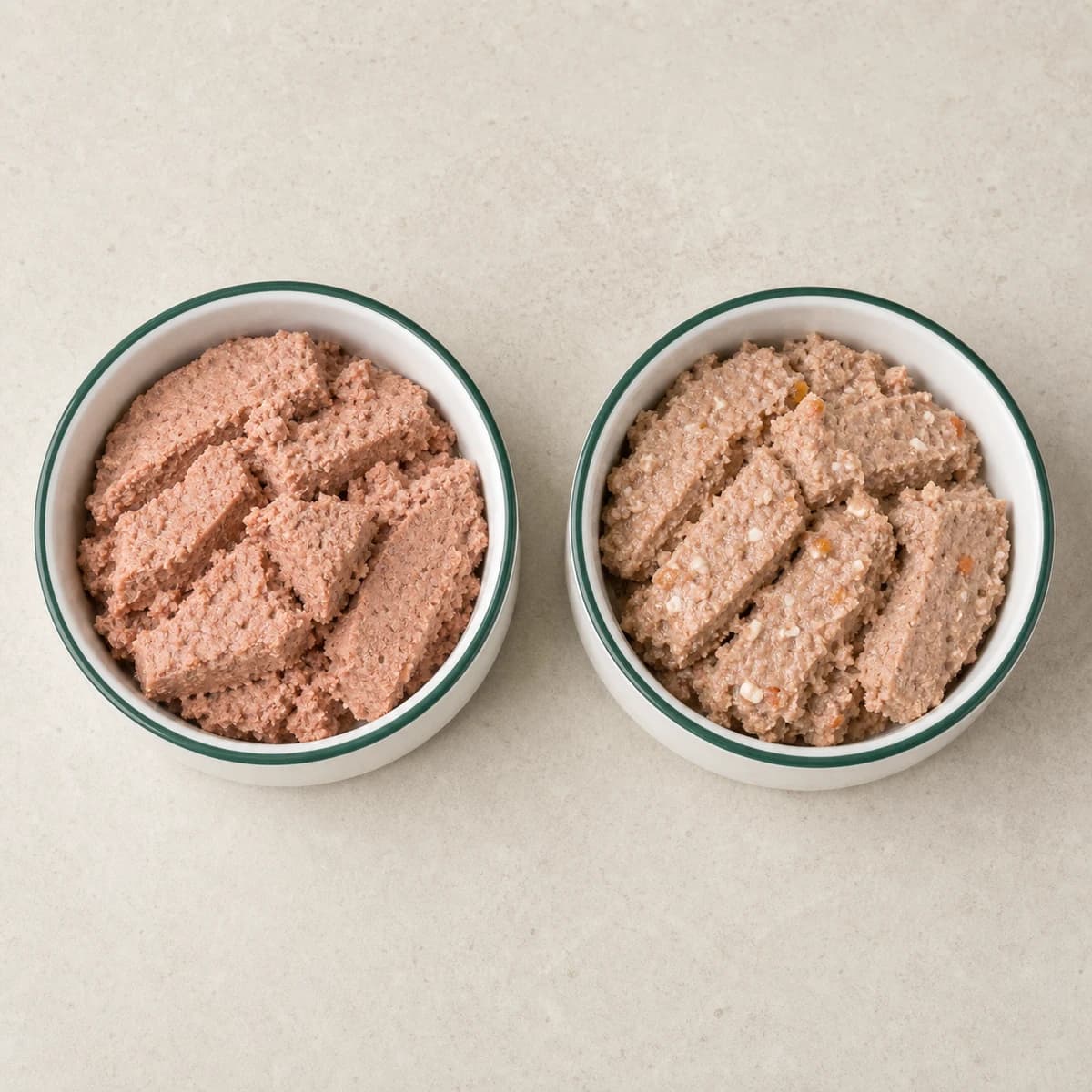 dogz finefood No.4 Huhn & Fasan und No.2 Rind als Nassfutter im Hundeo-Napf