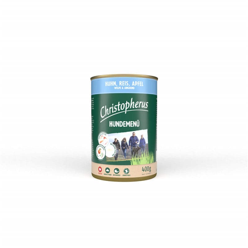 Hundemenü mit Huhn, Reis & Lachsöl