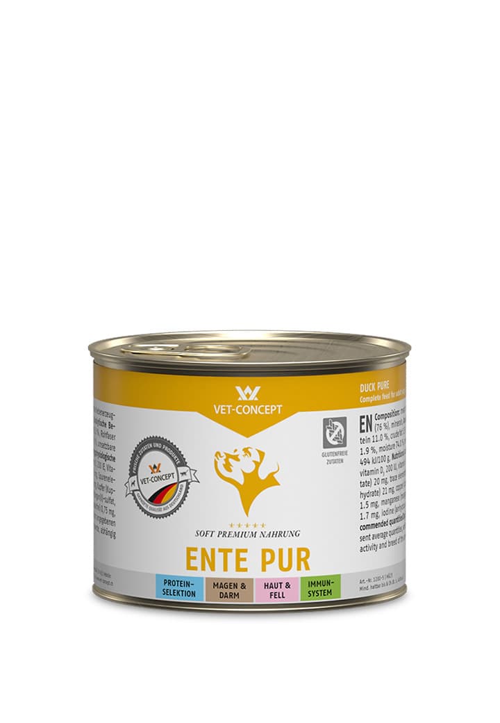 Hundemenü Ente Pur, Nassfutter