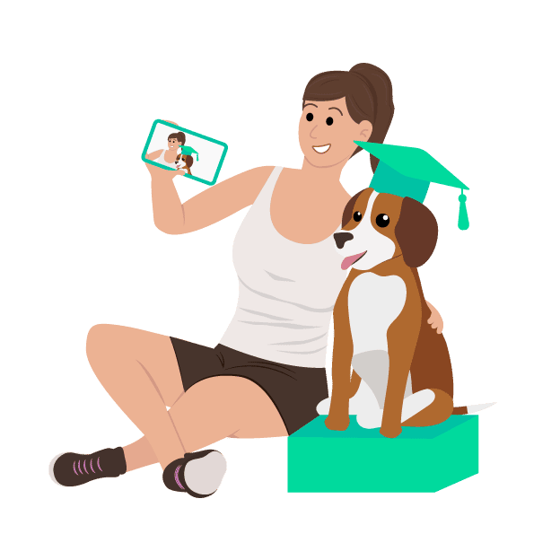 hundeo-girldog-and-phone